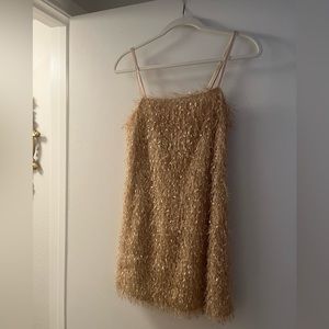 Champagne shimmery mini dress | Lulus